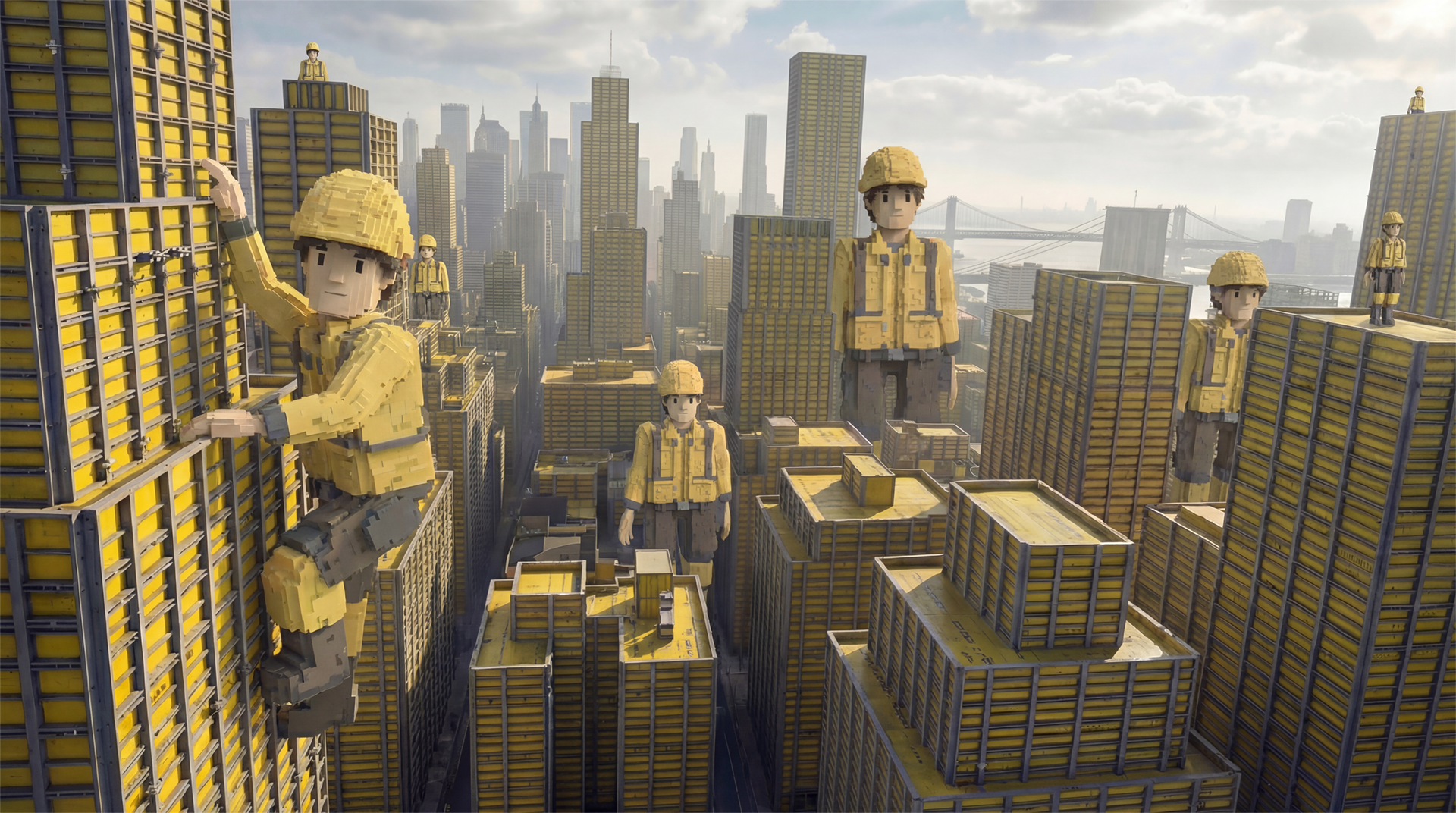 Finde alle 8 Bauarbeiter